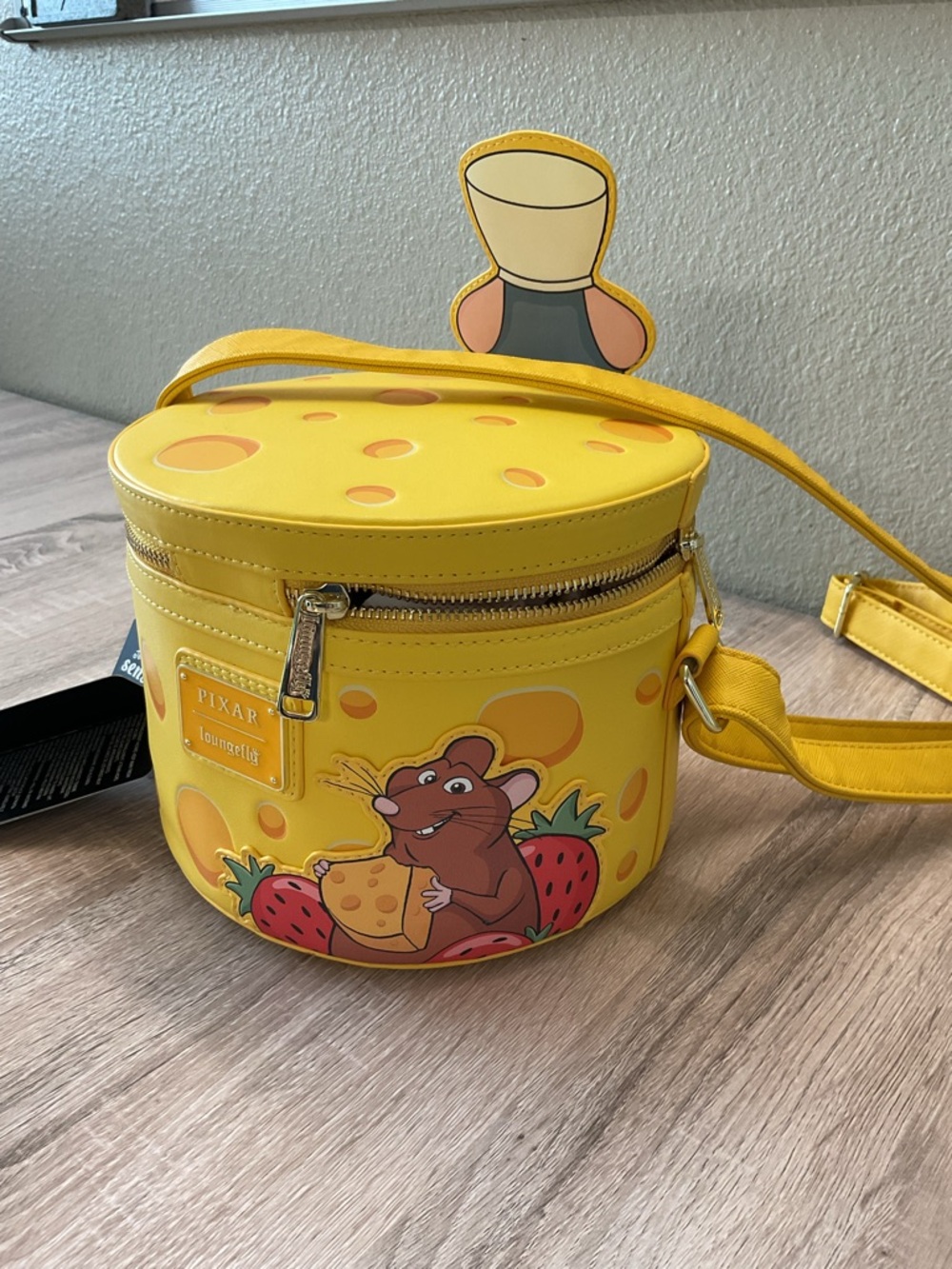 Loungefly Disney Ratatouille Remy Cheese Wheel Strawberry Scented Crossbody Bag - Picture 3 of 4